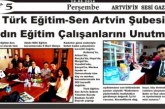 Türk Eğitim-Sen Artvin Şubesinin, 8 Mart Dünya Kadınlar Günü Çalışmaları Yerel Basının Gündeminde